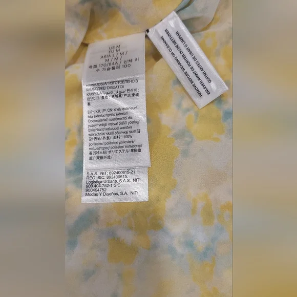 Calvin Klein Yellow and Gray Patterned Blouse - Picture 7 of 10